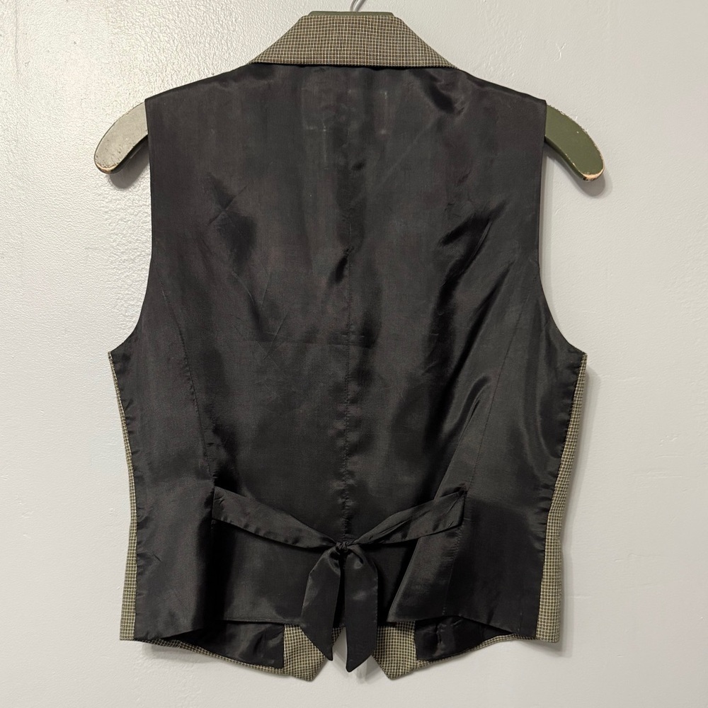 #5)  Vintage Liz Claiborne  Green, white, Black and Checkered Vest - Picture 3 of 5